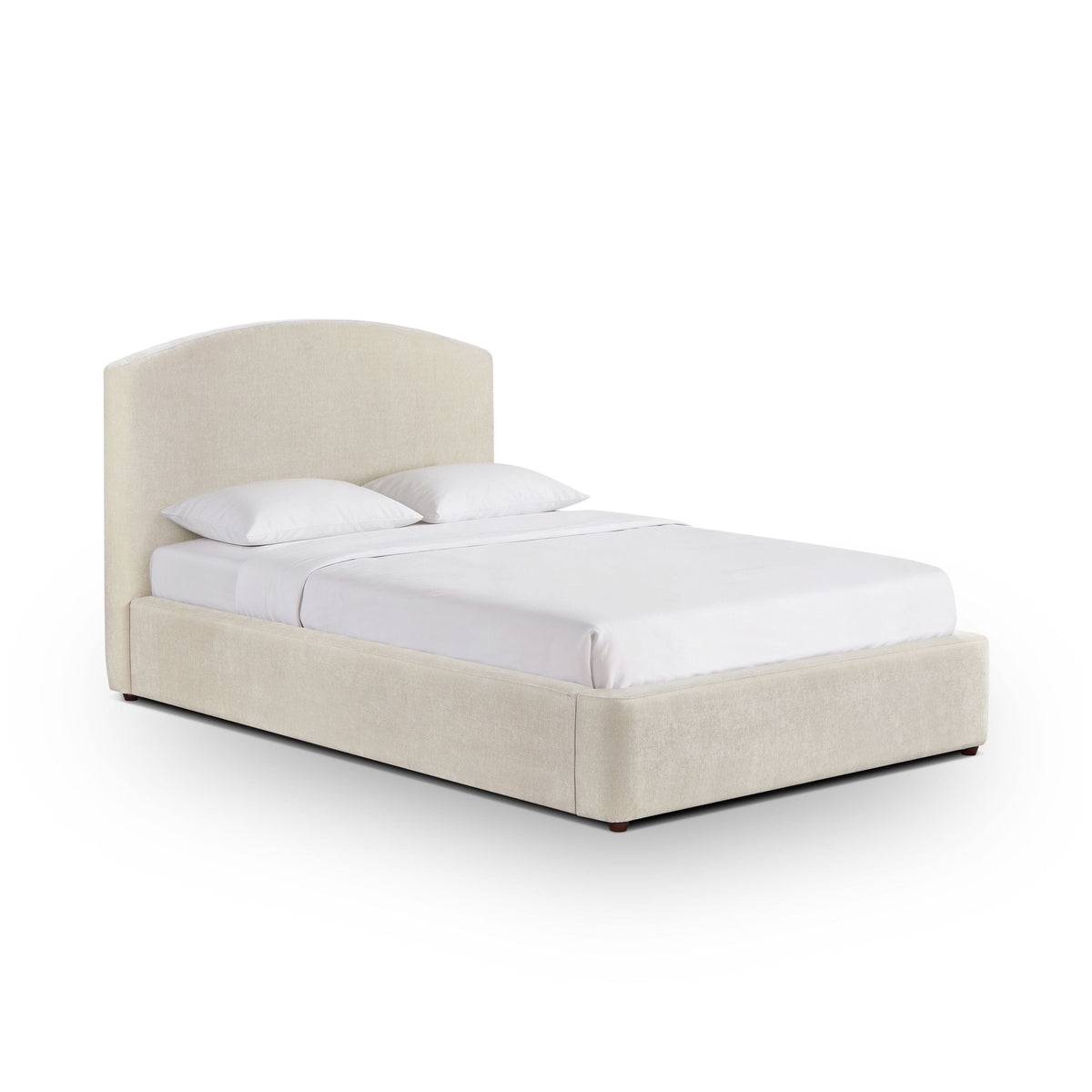 Leah 48-inch special sized chenille upholstered bed frame front angle view