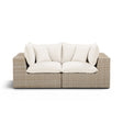 Cali 80-inch Outdoor Loveseat angled perspective showing modular synthetic wicker craftsmanship