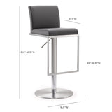 Amalfi Performance Vegan Leather Adjustable Stool - View 25