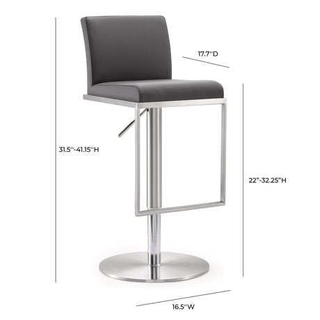 Amalfi Performance Vegan Leather Adjustable Stool - View 25