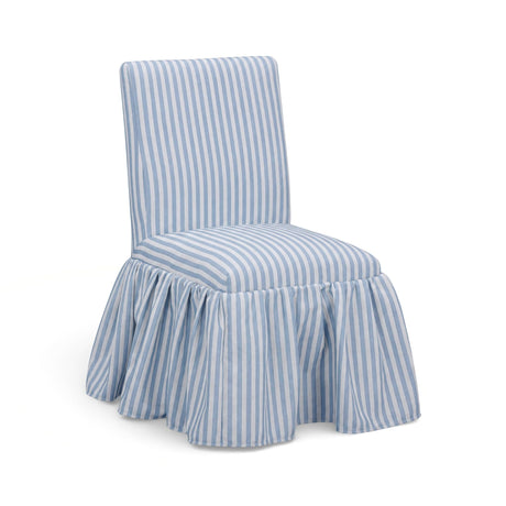 Gertrude Striped Performance Linen Skirted Dining Chair - View 1