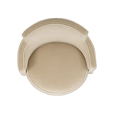Passe Tasseled Velvet Swivel Accent Chair in Tan close-up on heavy-duty swivel plate