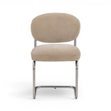 Becky Performance Chenille Chair straight front view highlighting pill-shaped cushions