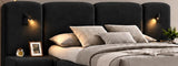 Monaco Upholstered Bed – wall panel headboard with built-in reading lights