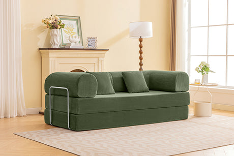 Perri 79" Boneless Modular Sofa with Deep Seating & Round Track Arms - Corduroy - sl6907gr-1-z