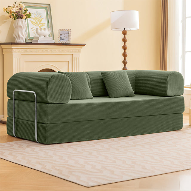 Perri 79" Boneless Modular Sofa with Deep Seating & Round Track Arms - Corduroy - sl6907gr-1