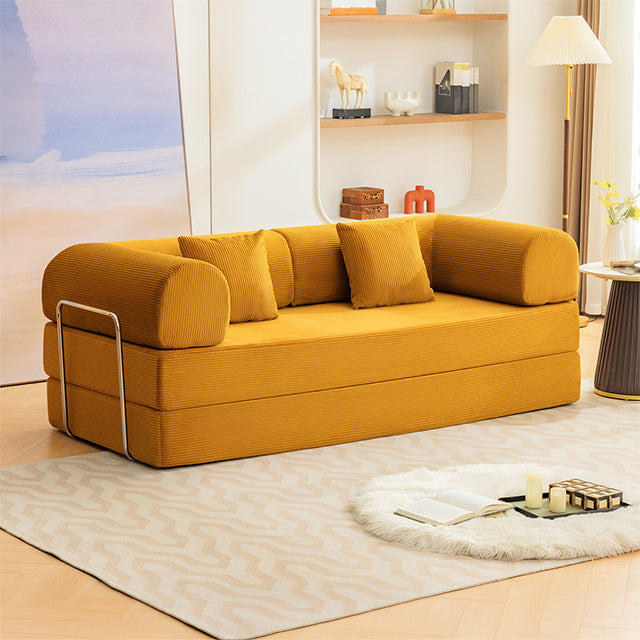 Perri 79" Boneless Modular Sofa with Deep Seating & Round Track Arms - Corduroy - sl6907yl-1
