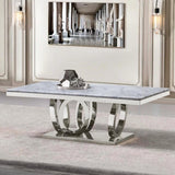 Tamara Marble Silver Dining Set with Chairs