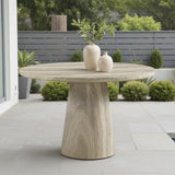 Round Dining Table in Concrete & Travertine Finish