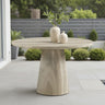 Round Dining Table in Concrete & Travertine Finish