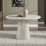 Round Dining Table in Concrete & Travertine Finish