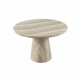 Round Dining Table in Concrete & Travertine Finish