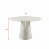 Round Dining Table in Concrete & Travertine Finish