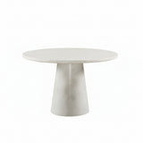 Round Dining Table in Concrete & Travertine Finish
