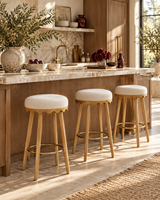 Oodle Vegan Mohair Counter and Bar Stool with Scalloped Base - Contemporary Silhouette & Kitchen Seating